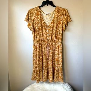 Kaileigh Yellow Floral Dress